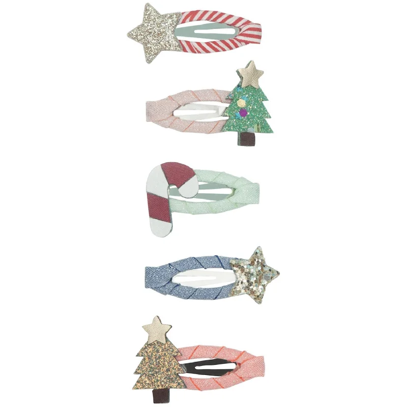 Mimi & Lula 5 Mini Hair Clips with Satin Ribbon