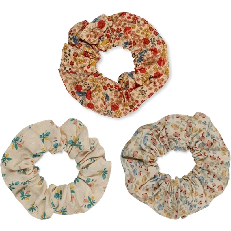 Konges Sløjd Scrunchie 3-pack Big Viletta/Espalier/Fleur Coloré