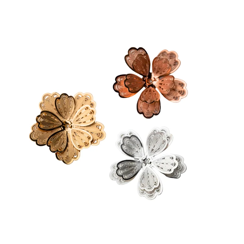 Flower Brass Etching | Size - 32mm | 6pcs