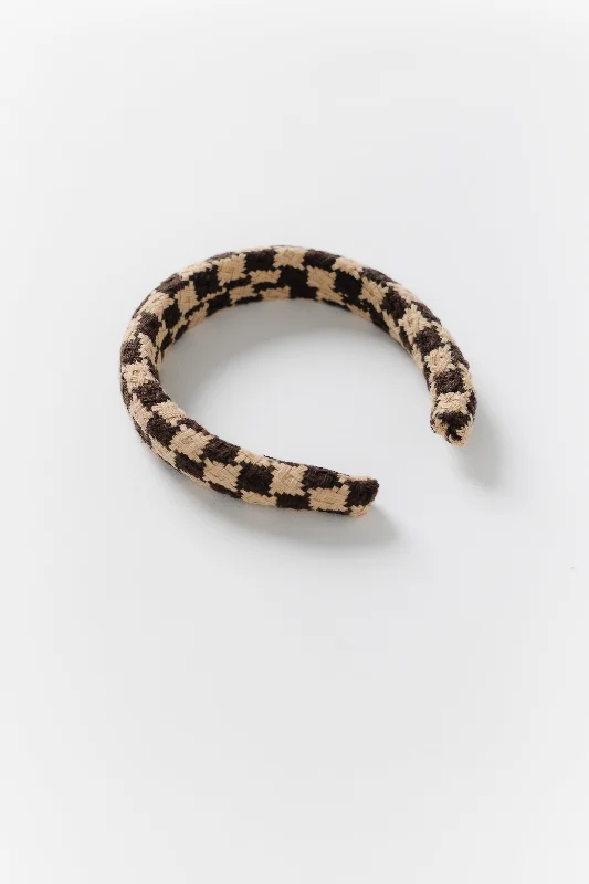 Woven Checker Brn/Tan