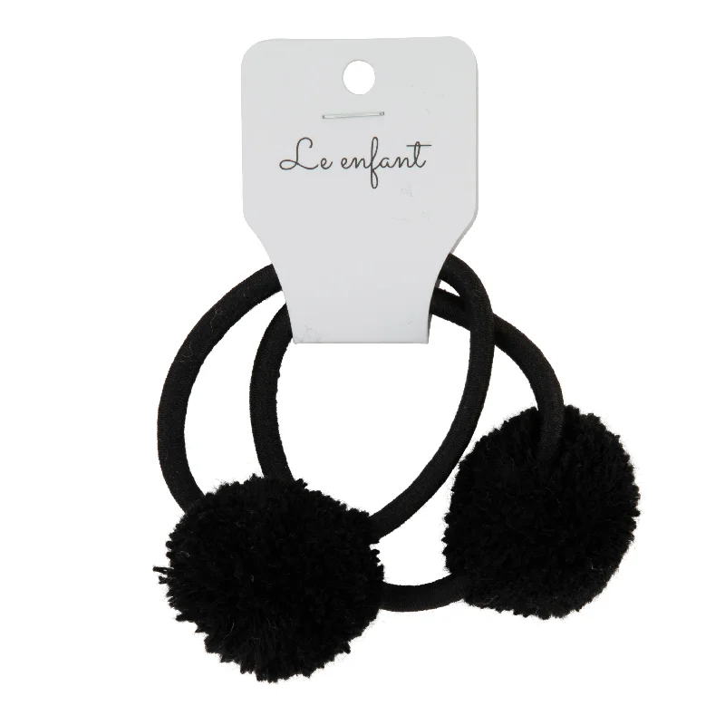 pony 2pc pom pom - black