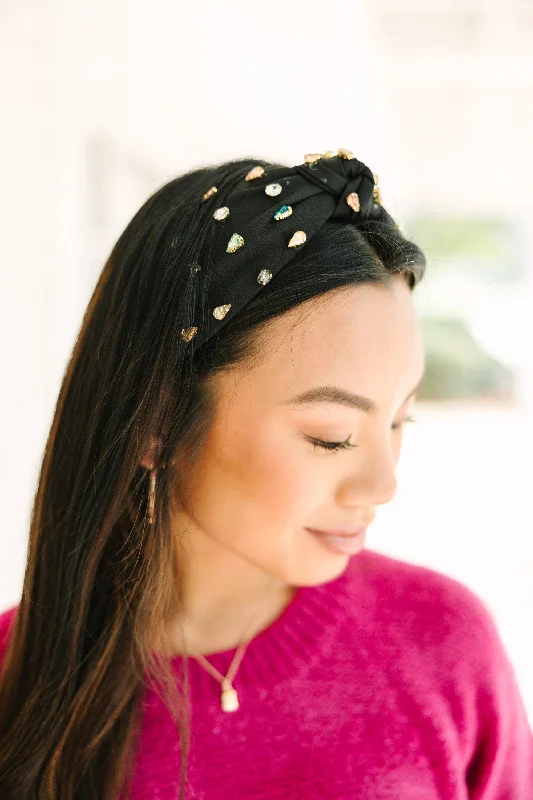 Can't Stop Your Shine Black Rhinestone Headband