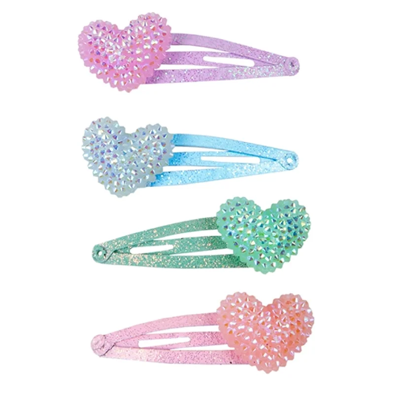 Great Pretenders Sparkle Heart Bobble Hair Clips