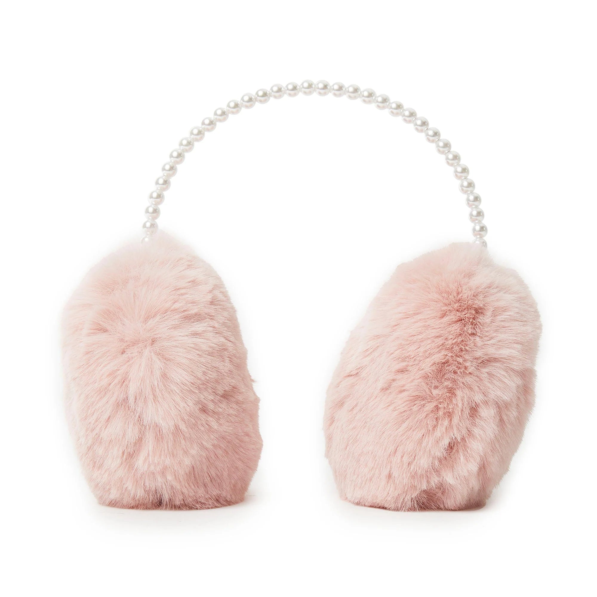 Faux Fur Pearl Earmuffs ~ Blush