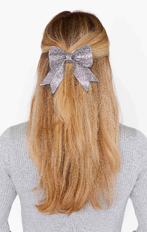 Holiday Hair Bow ~ Silver