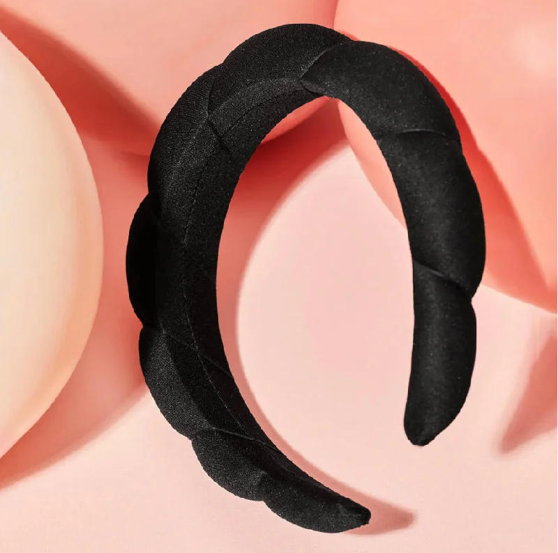 Puffy Headband Black| Kitsch Recycled Fabric