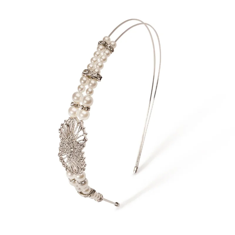 1920s Deco Flapper Headband: Crystal Bridal Hair Accessory