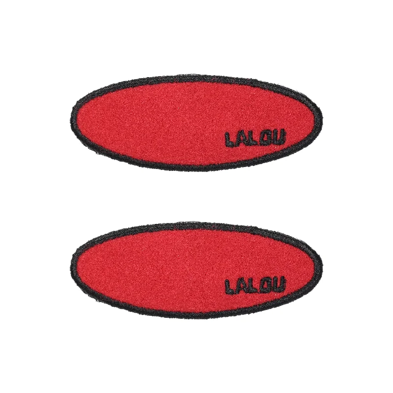 clip 2pc felt embroidered - red