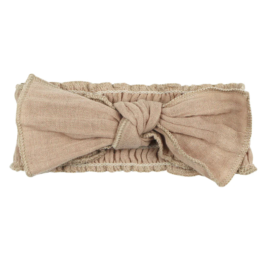 L’ovedbaby Muslin Smocked Headband - Wheat