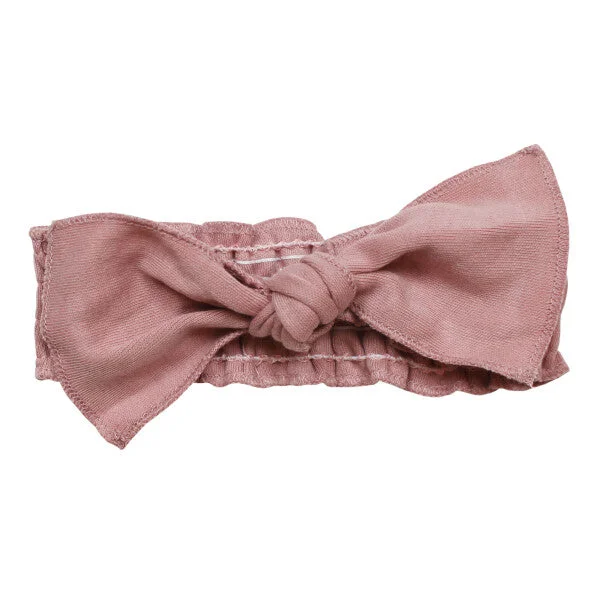 L’ovedbaby Organic Smocked Tie Headband - Mauve