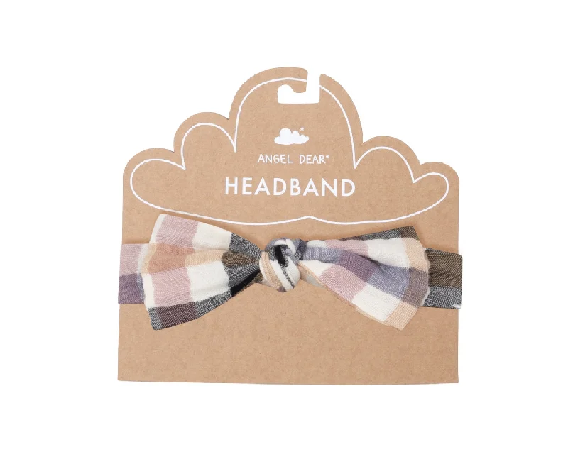 Angel Dear Muslin Headband - Harvest Plaid