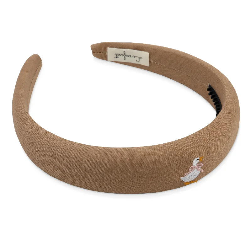 headband duck embroidered - tan