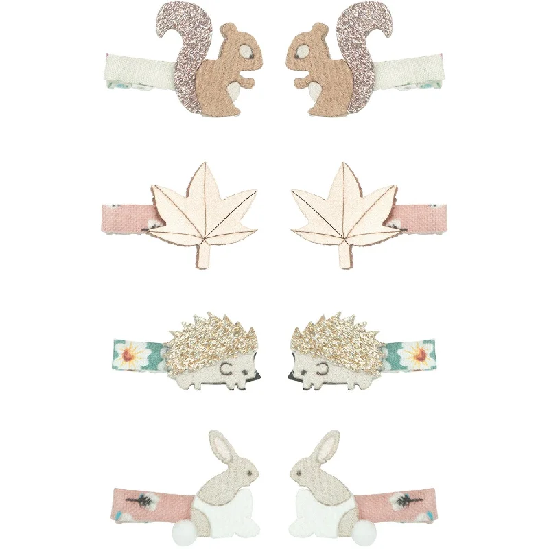 Mimi & Lula 8 Hair Clips - Mini Woodland Friends Homestead