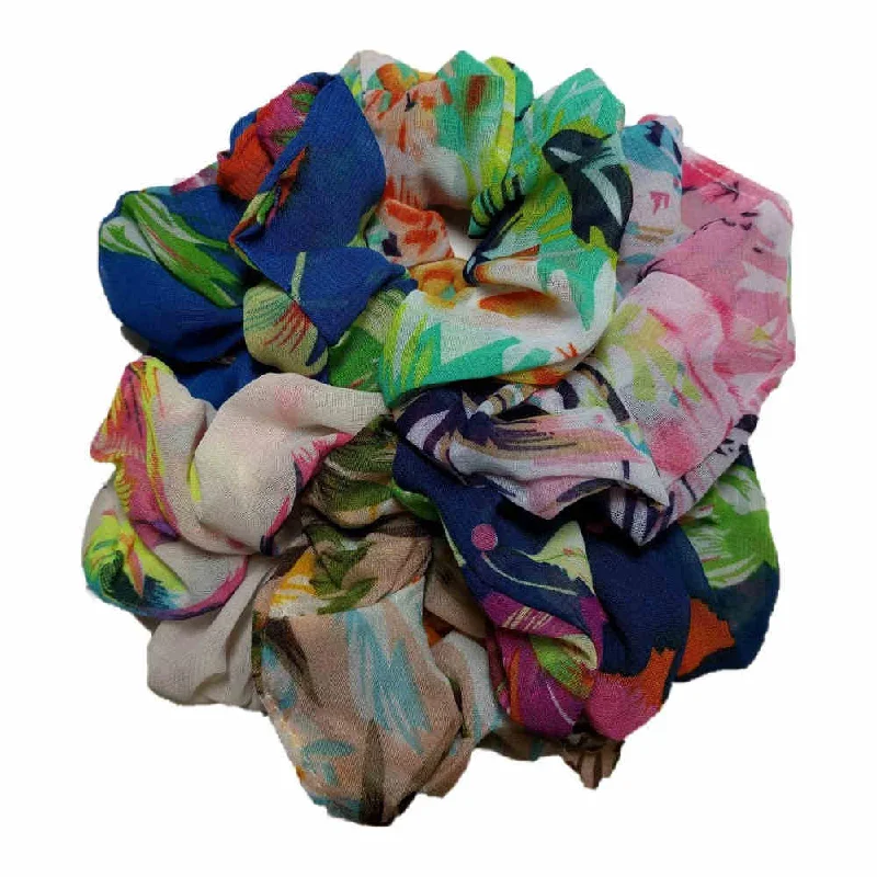 Floral Chiffon Scrunchies