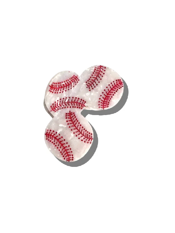 Hand-painted Homerun Baseball Hair Clip | Eco-Friendly