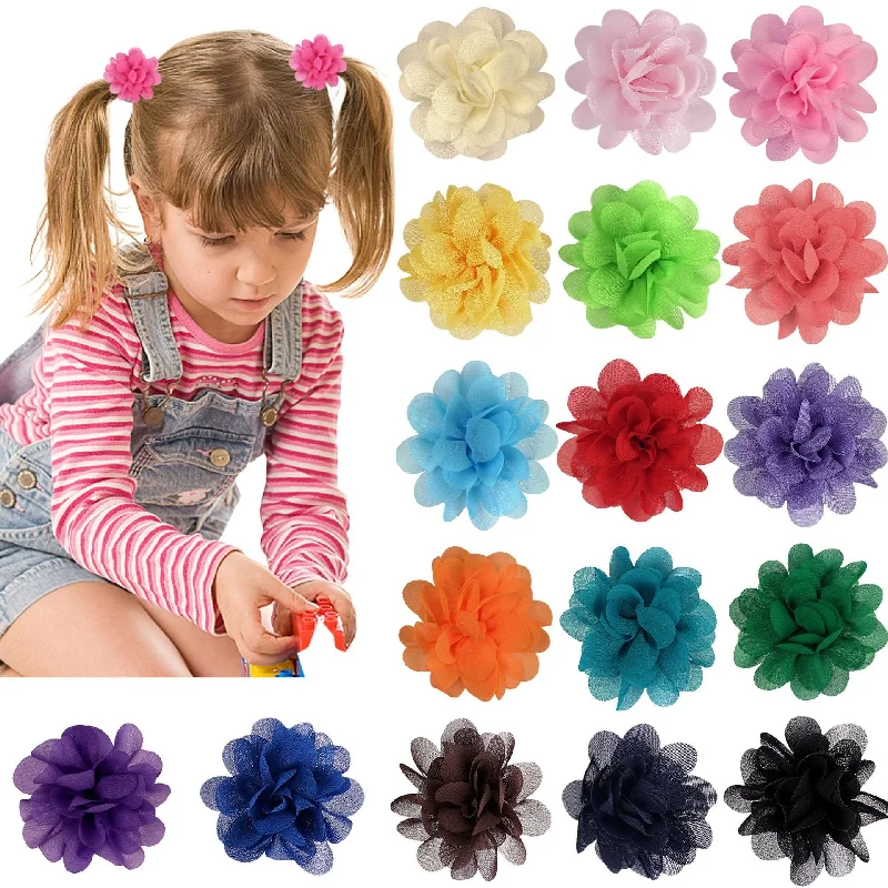 Wholesale Baby Scarless Towel Chiffon Flower Hair Rope