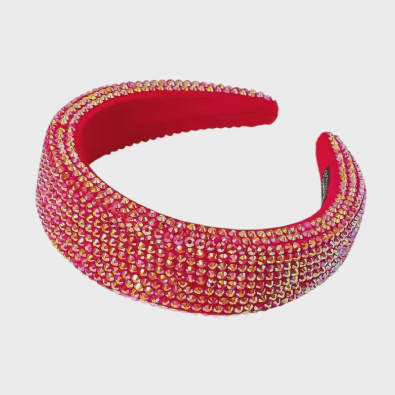 La La Red Padded Embellished Headband