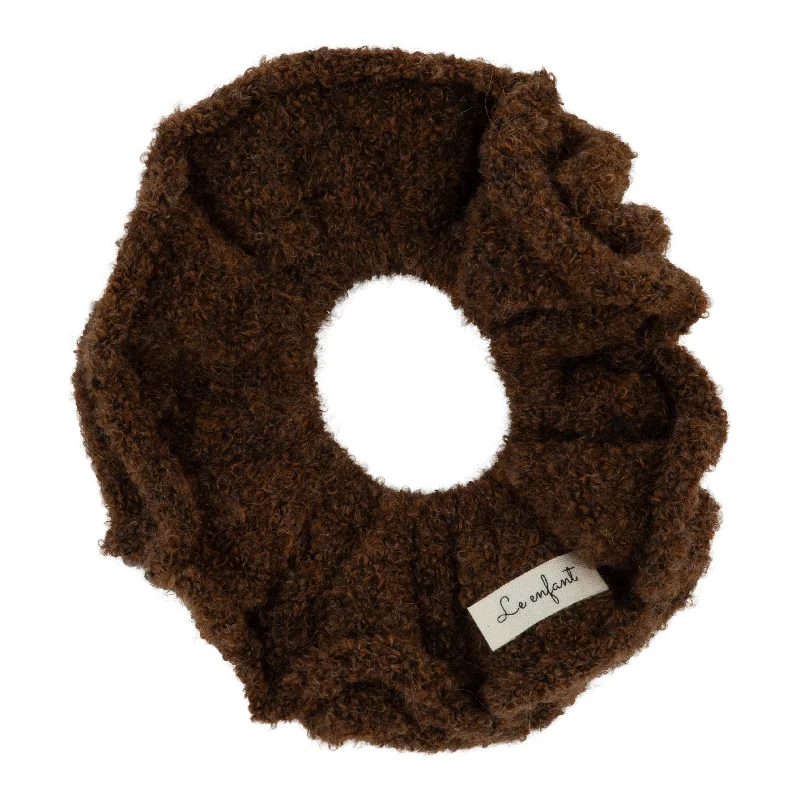 pony scrunchie cashmere - brown