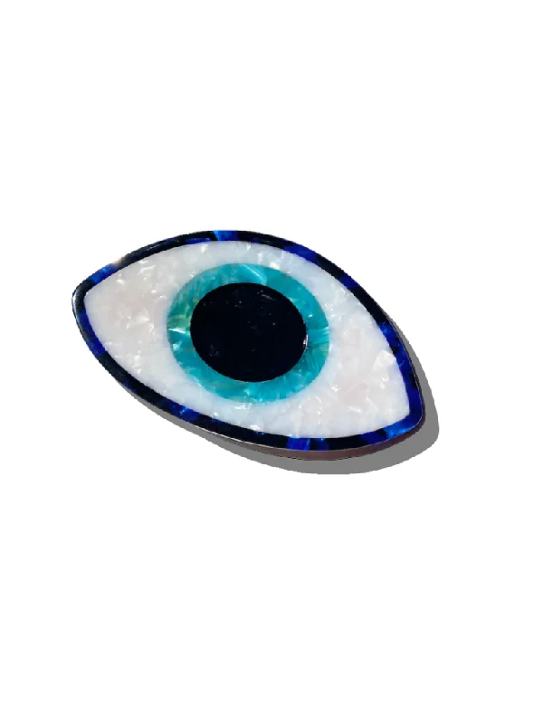 Hand-painted Evil Eye Barrette Hair Clip | Eco-Friendly