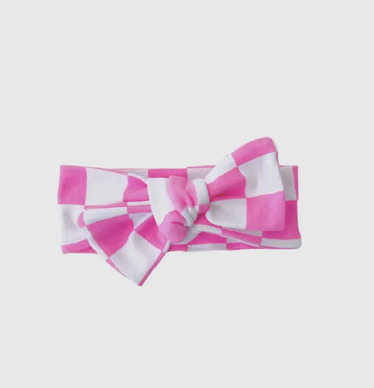 Bow- Checkered Bubble Gum