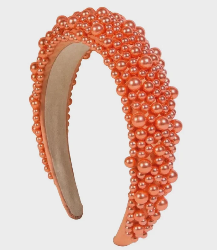 Blaire Orange Beaded Headband