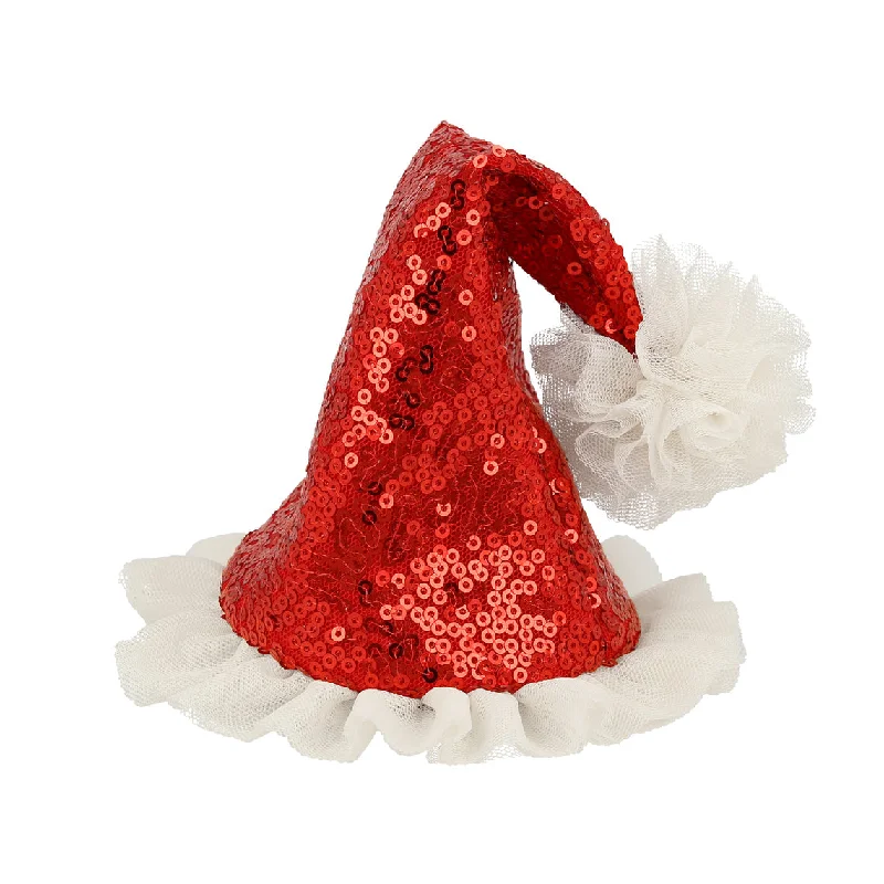 Hair Clips - Sequin Santa Hat