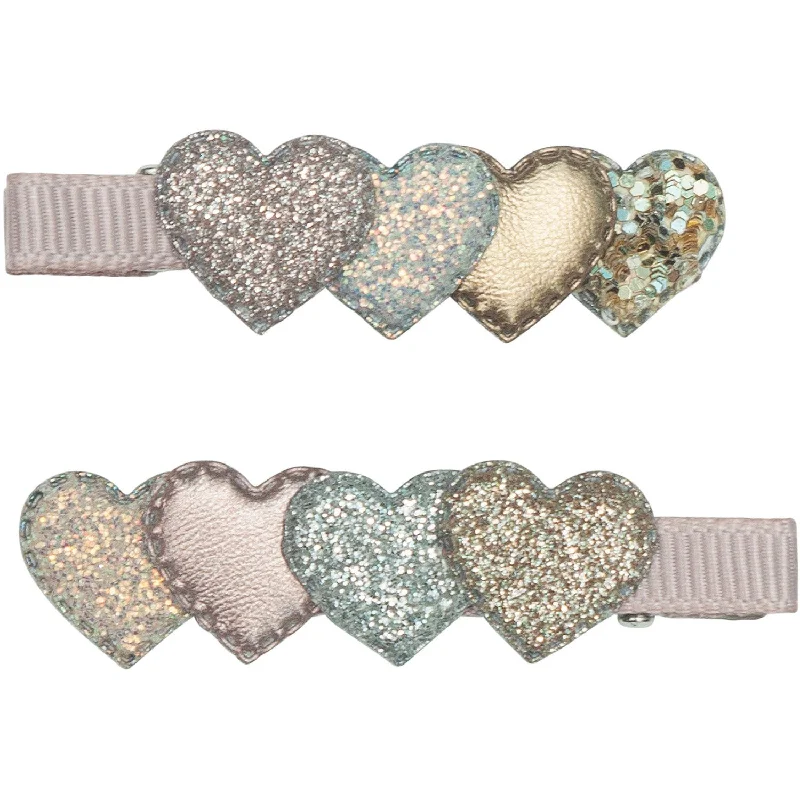 Mimi & Lula 2 Hair Clips - Layered Heart Swanlake