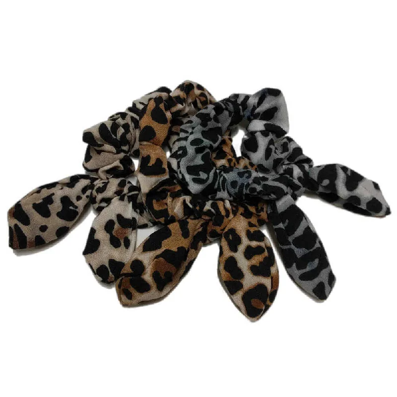 Leopard Scrunchies with Ties